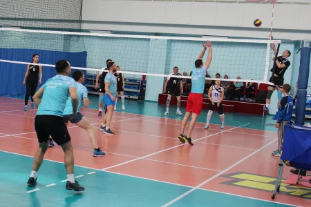 Сотрудники спортивных школ состязаются в волейболе