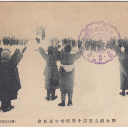 Младшие школьники на уроке физкультуры, 1913-1914 год. 