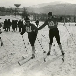 Лыжные соревнования в Южно-Сахалинске, начало 1970-х годов