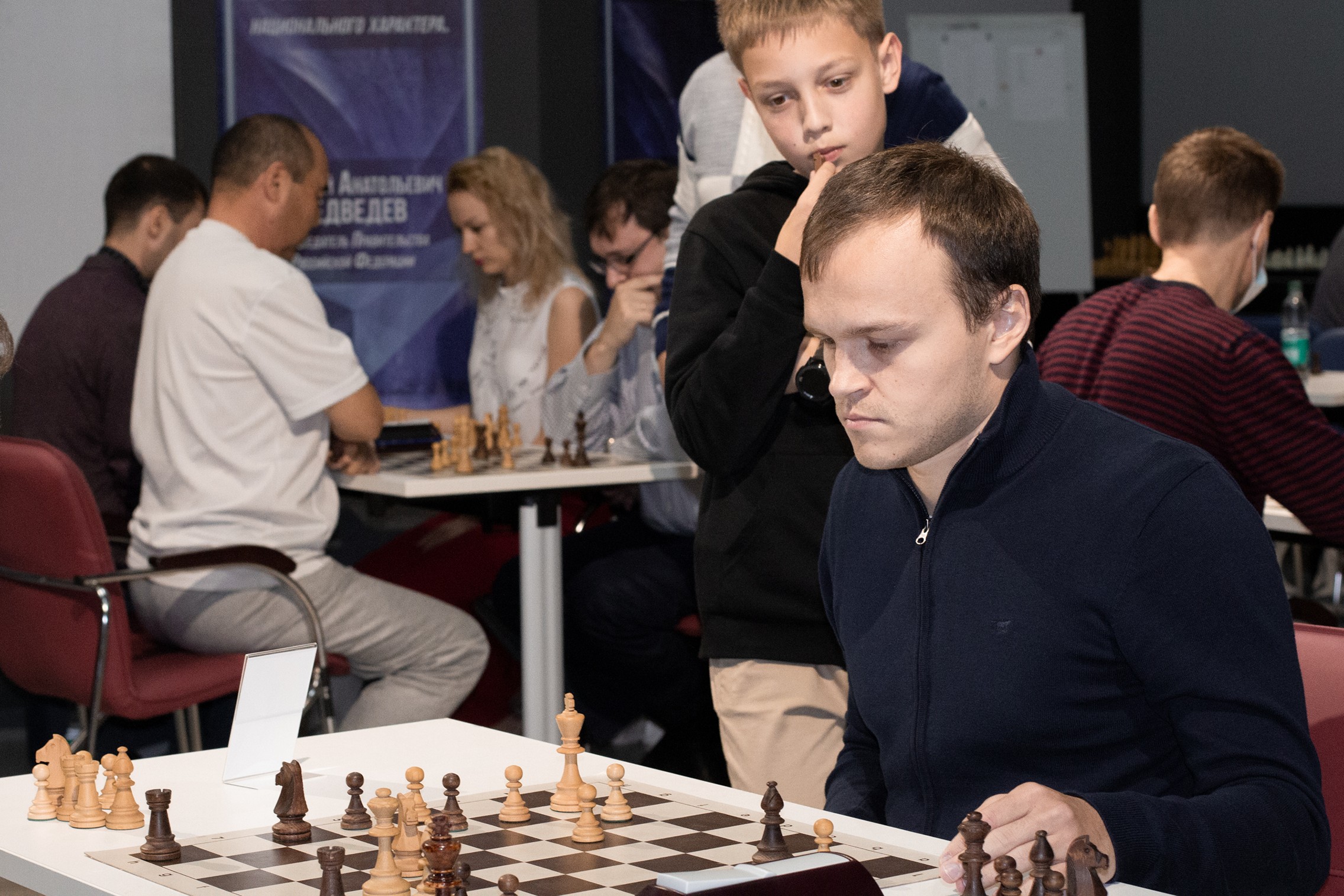 Блиц-турнир с участием международных гроссмейстеров Александра Рахманова и Марии Фоминых (фото Светланы Кругловой)