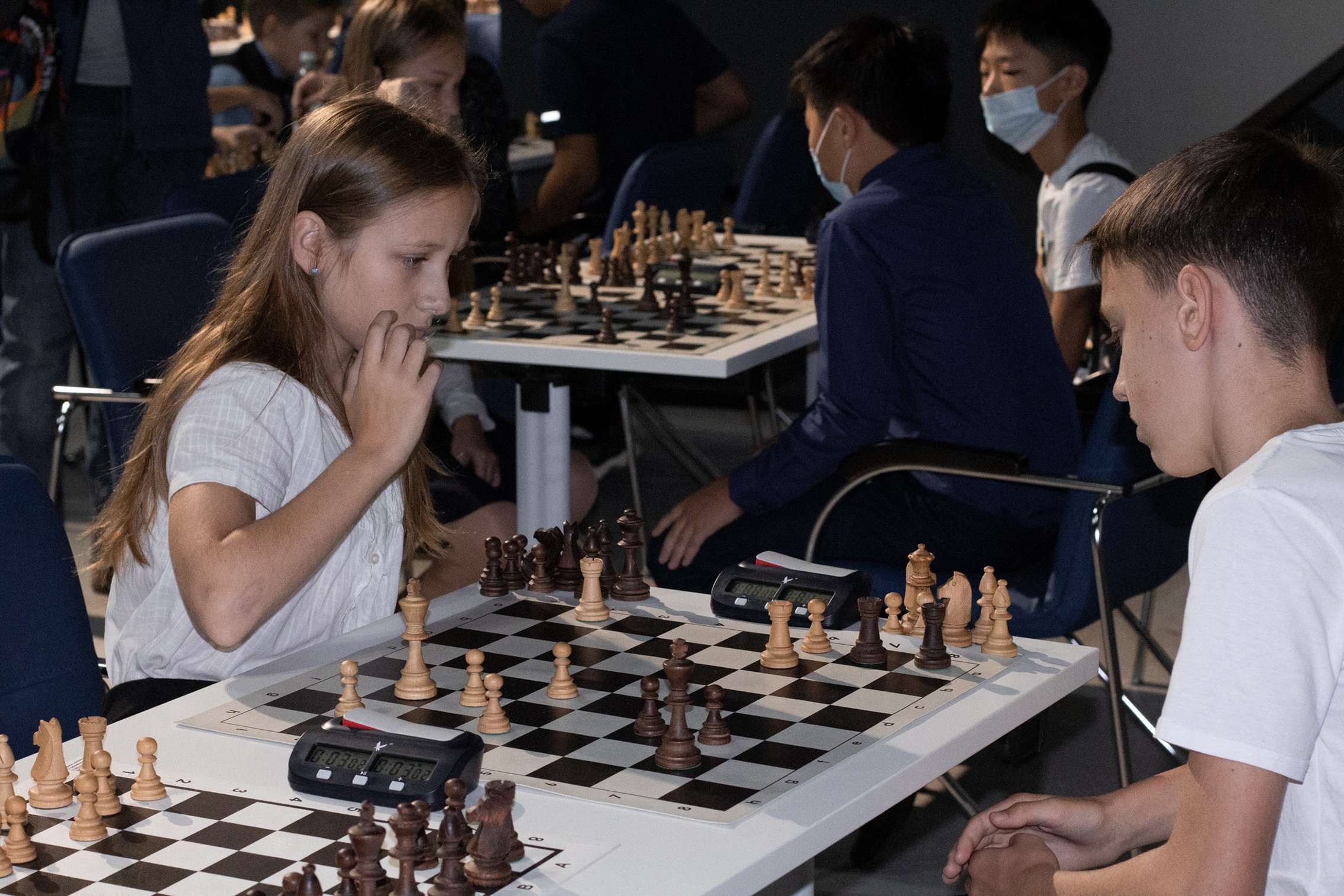 Блиц-турнир с участием международных гроссмейстеров Александра Рахманова и Марии Фоминых (фото Светланы Кругловой)