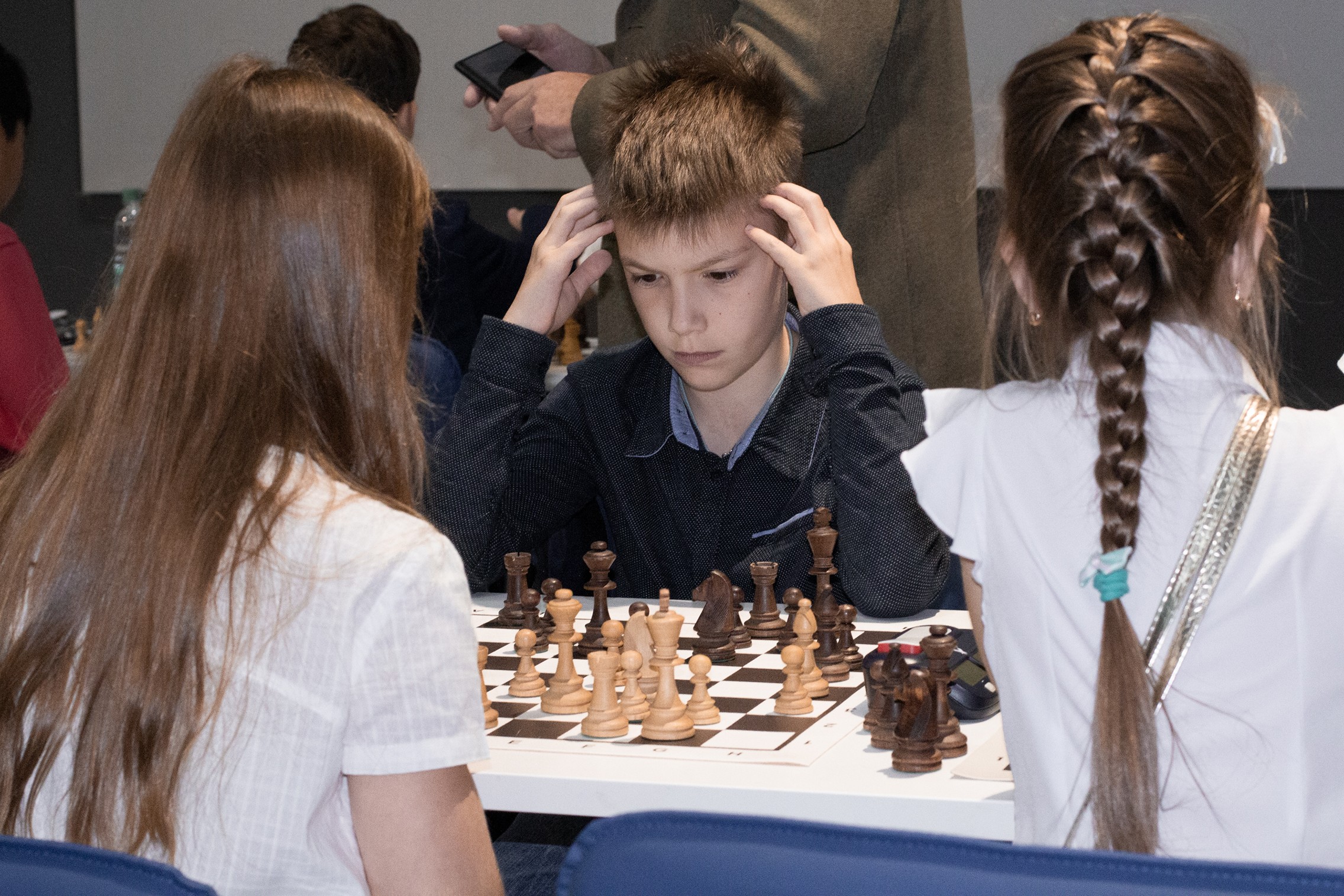 Блиц-турнир с участием международных гроссмейстеров Александра Рахманова и Марии Фоминых (фото Светланы Кругловой)