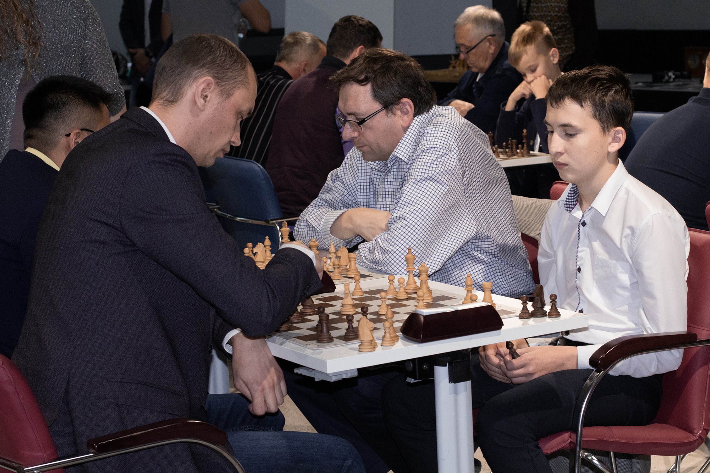 Блиц-турнир с участием международных гроссмейстеров Александра Рахманова и Марии Фоминых (фото Светланы Кругловой)