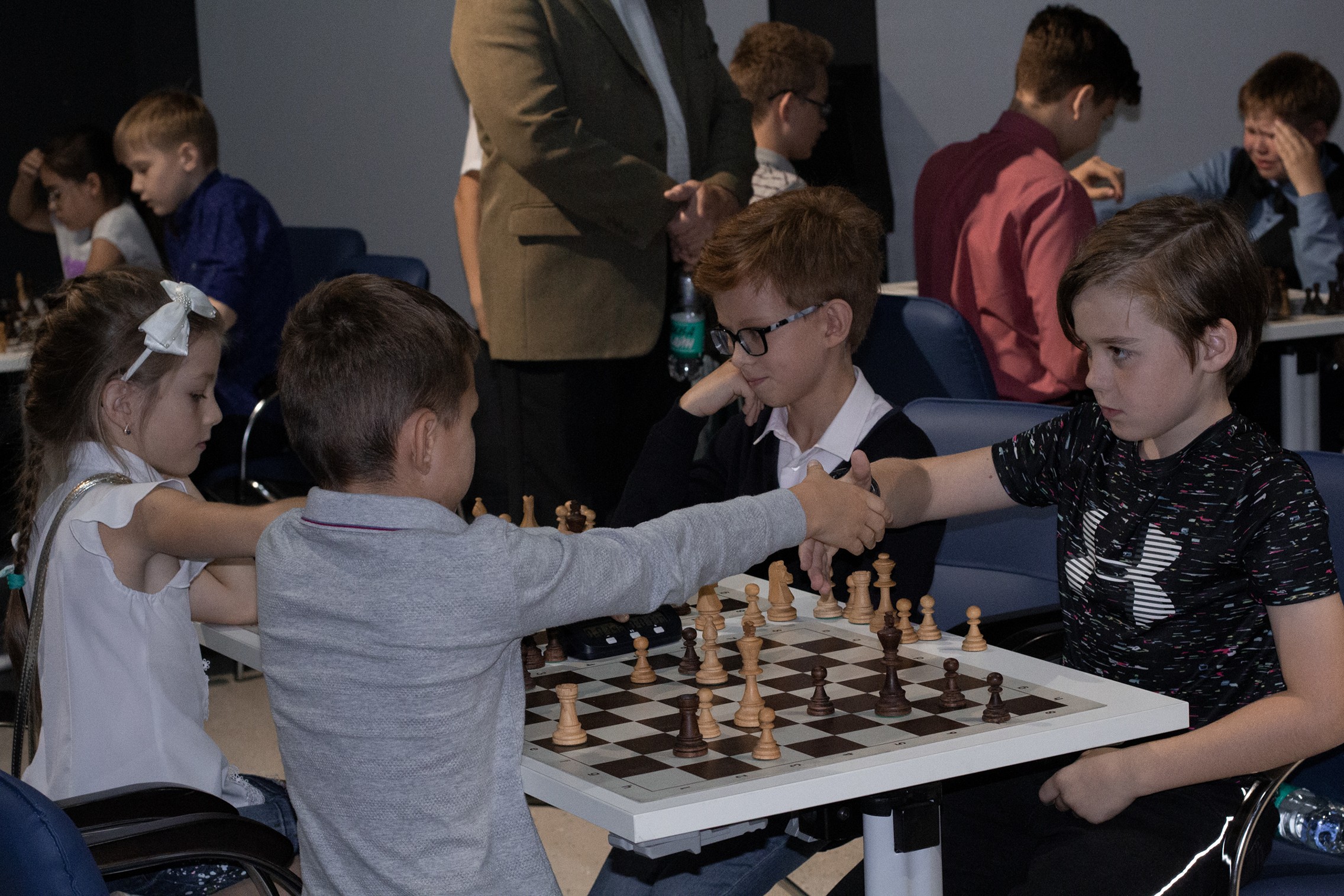 Блиц-турнир с участием международных гроссмейстеров Александра Рахманова и Марии Фоминых (фото Светланы Кругловой)