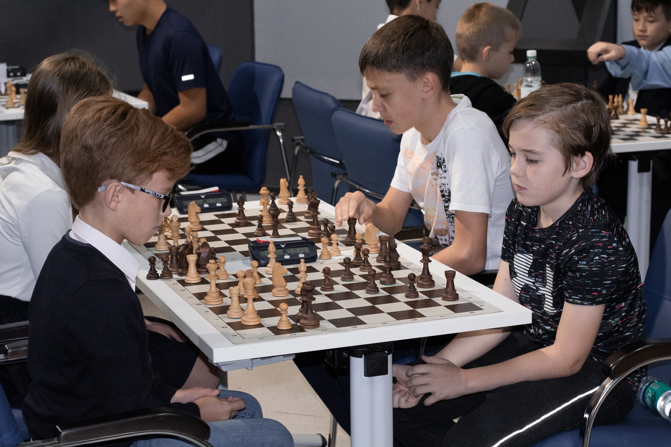 Блиц-турнир с участием международных гроссмейстеров Александра Рахманова и Марии Фоминых (фото Светланы Кругловой)