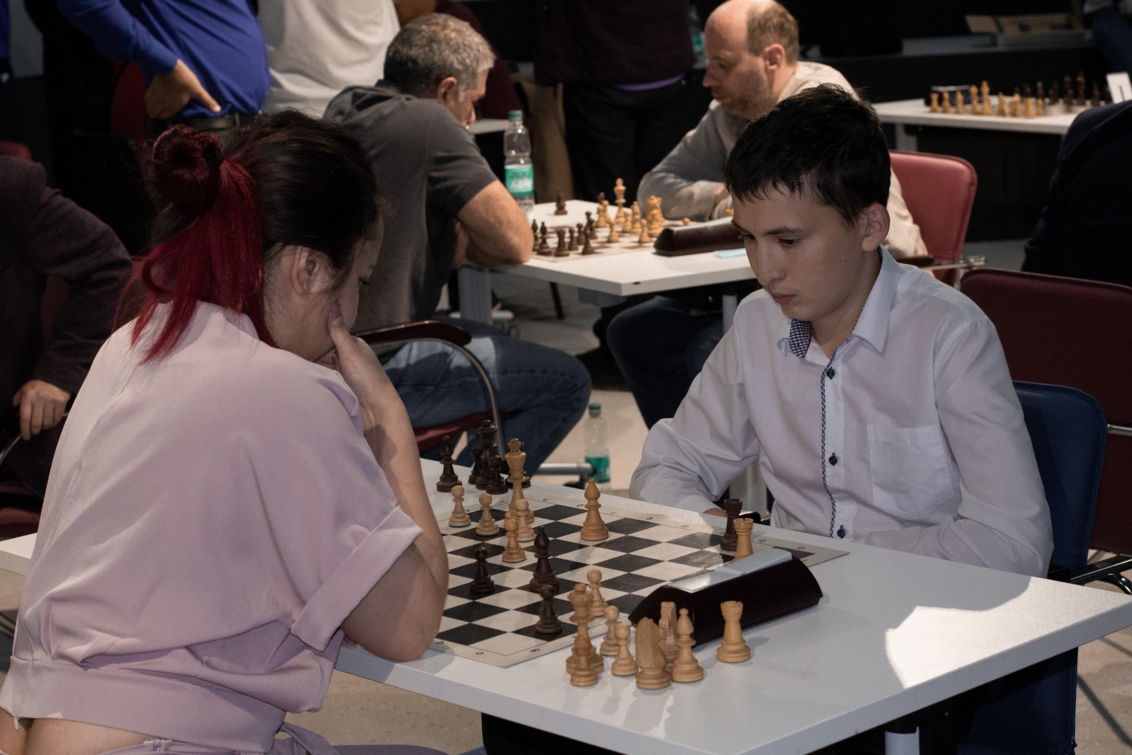 Блиц-турнир с участием международных гроссмейстеров Александра Рахманова и Марии Фоминых (фото Светланы Кругловой)