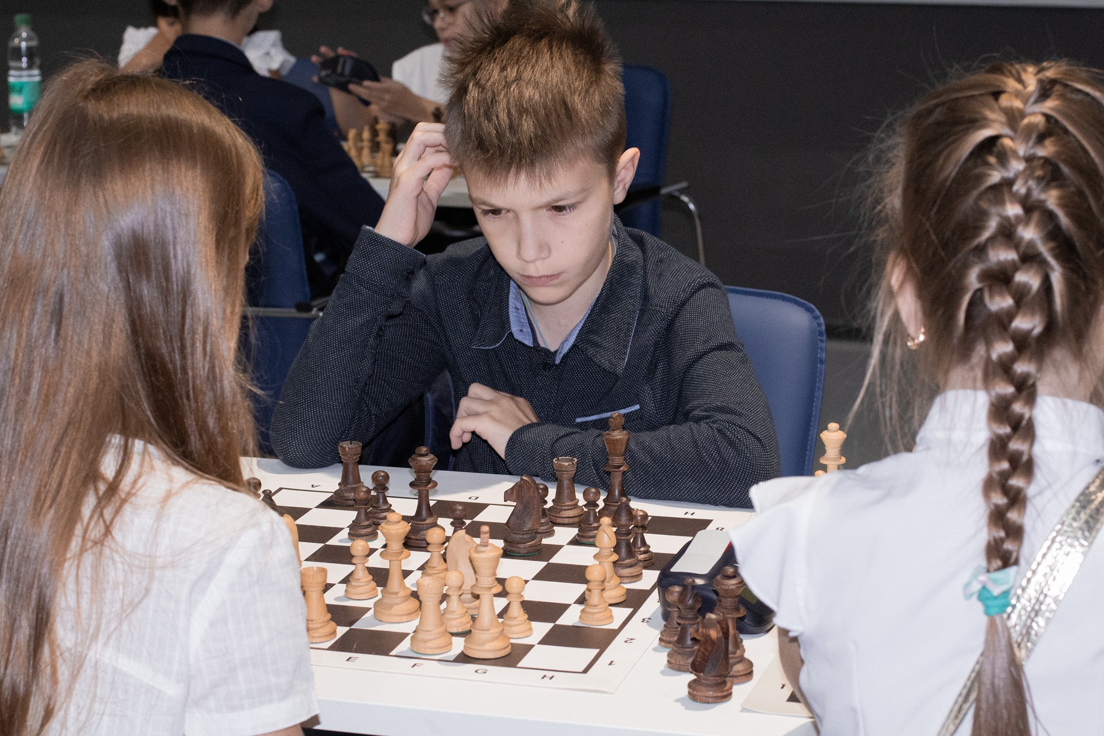 Блиц-турнир с участием международных гроссмейстеров Александра Рахманова и Марии Фоминых (фото Светланы Кругловой)