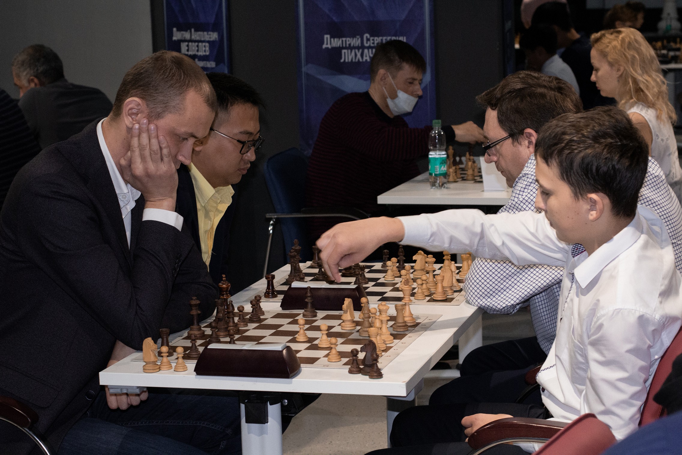 Блиц-турнир с участием международных гроссмейстеров Александра Рахманова и Марии Фоминых (фото Светланы Кругловой)