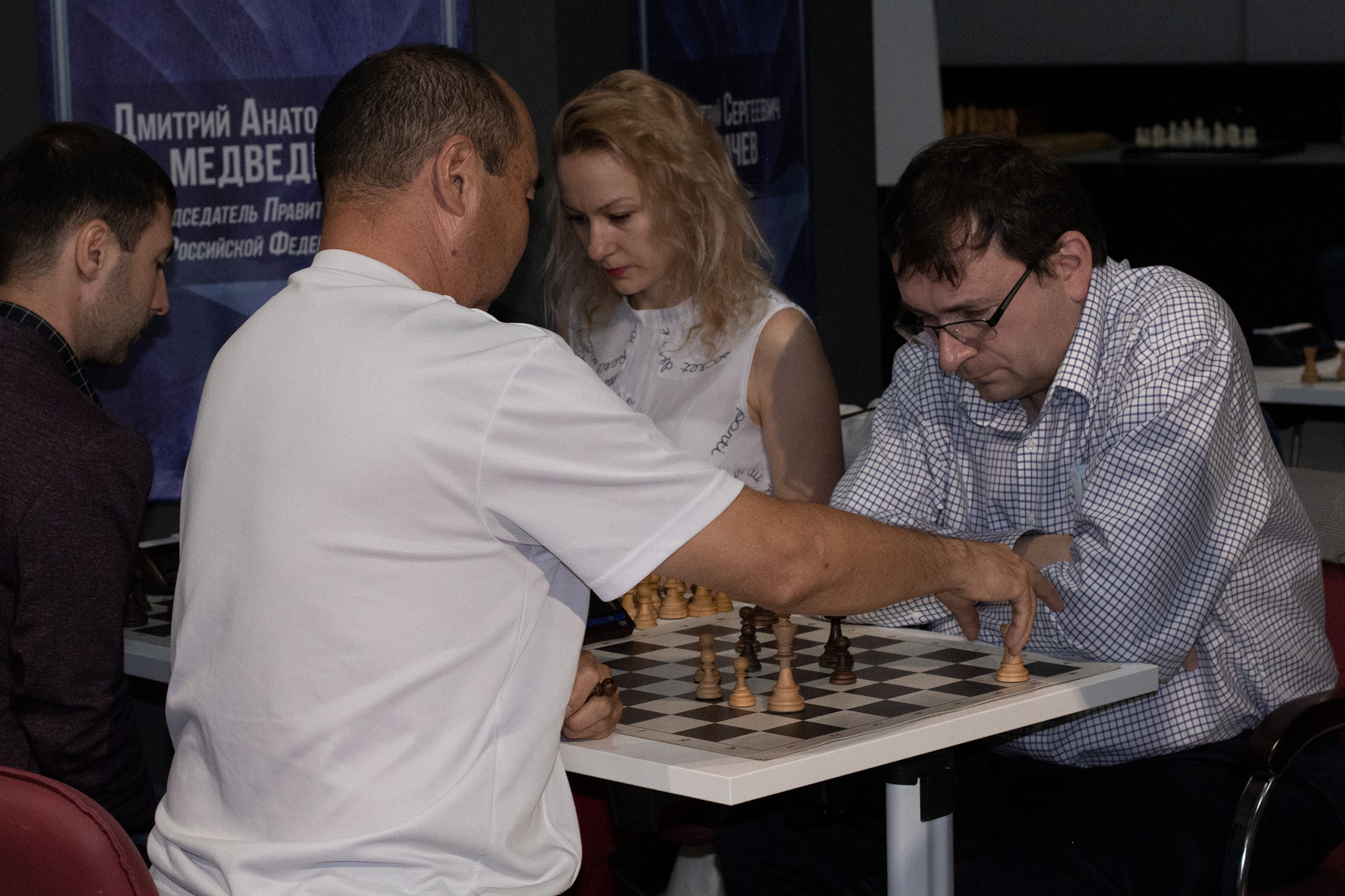 Блиц-турнир с участием международных гроссмейстеров Александра Рахманова и Марии Фоминых (фото Светланы Кругловой)