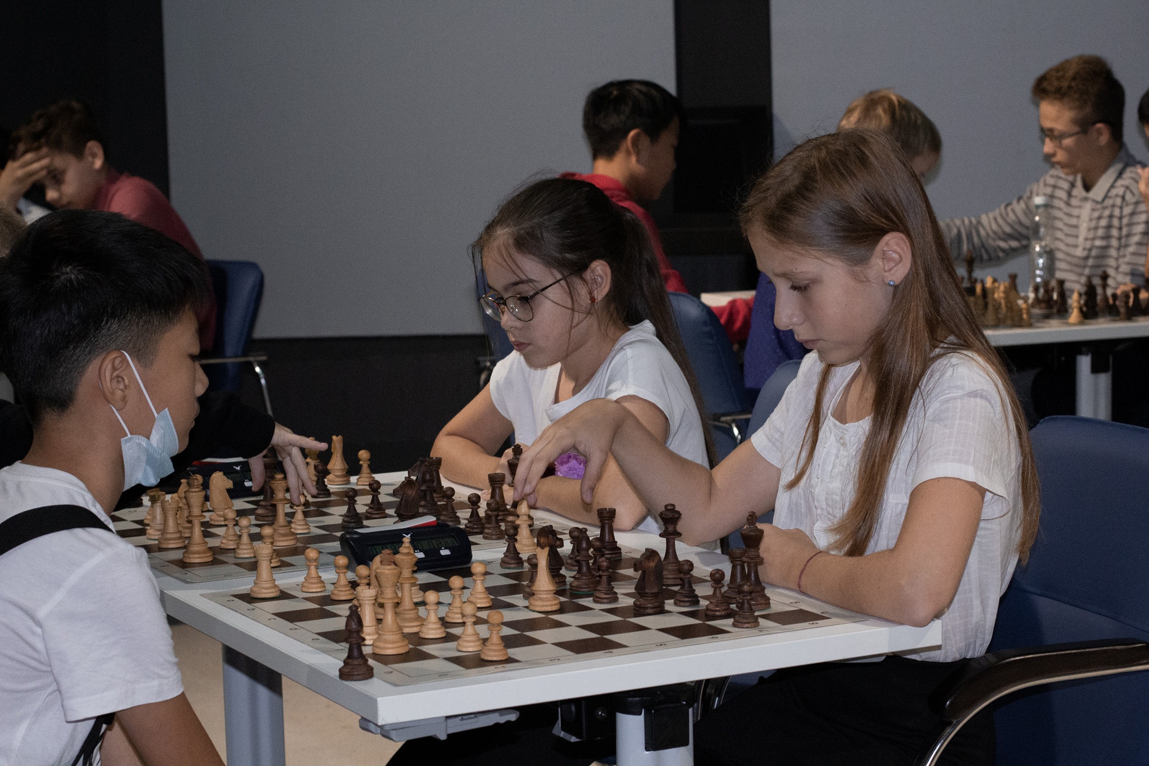 Блиц-турнир с участием международных гроссмейстеров Александра Рахманова и Марии Фоминых (фото Светланы Кругловой)