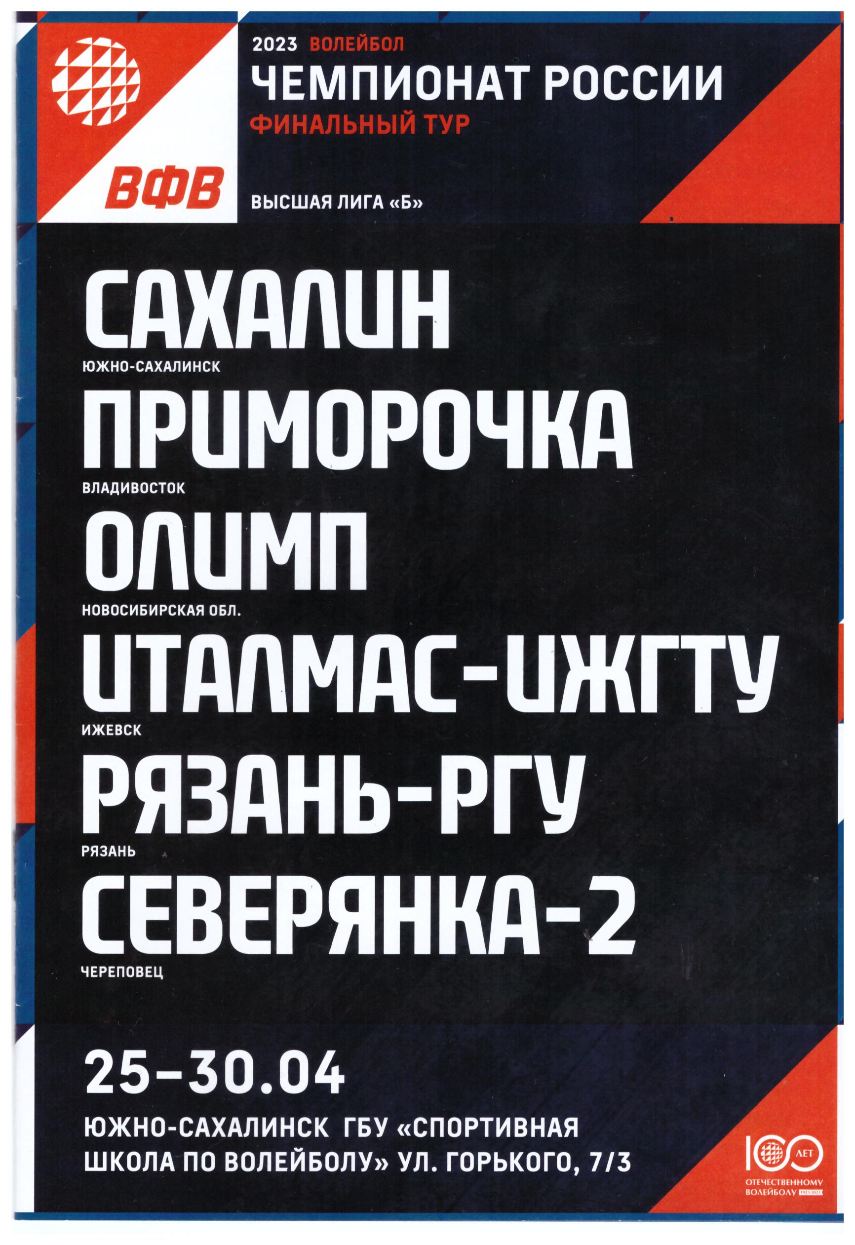 Второй тур финала чемпионата России среди женских команд высшей лиги "Б" (Южно-Сахалинск)